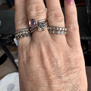 Pandora Silver Ring with stones